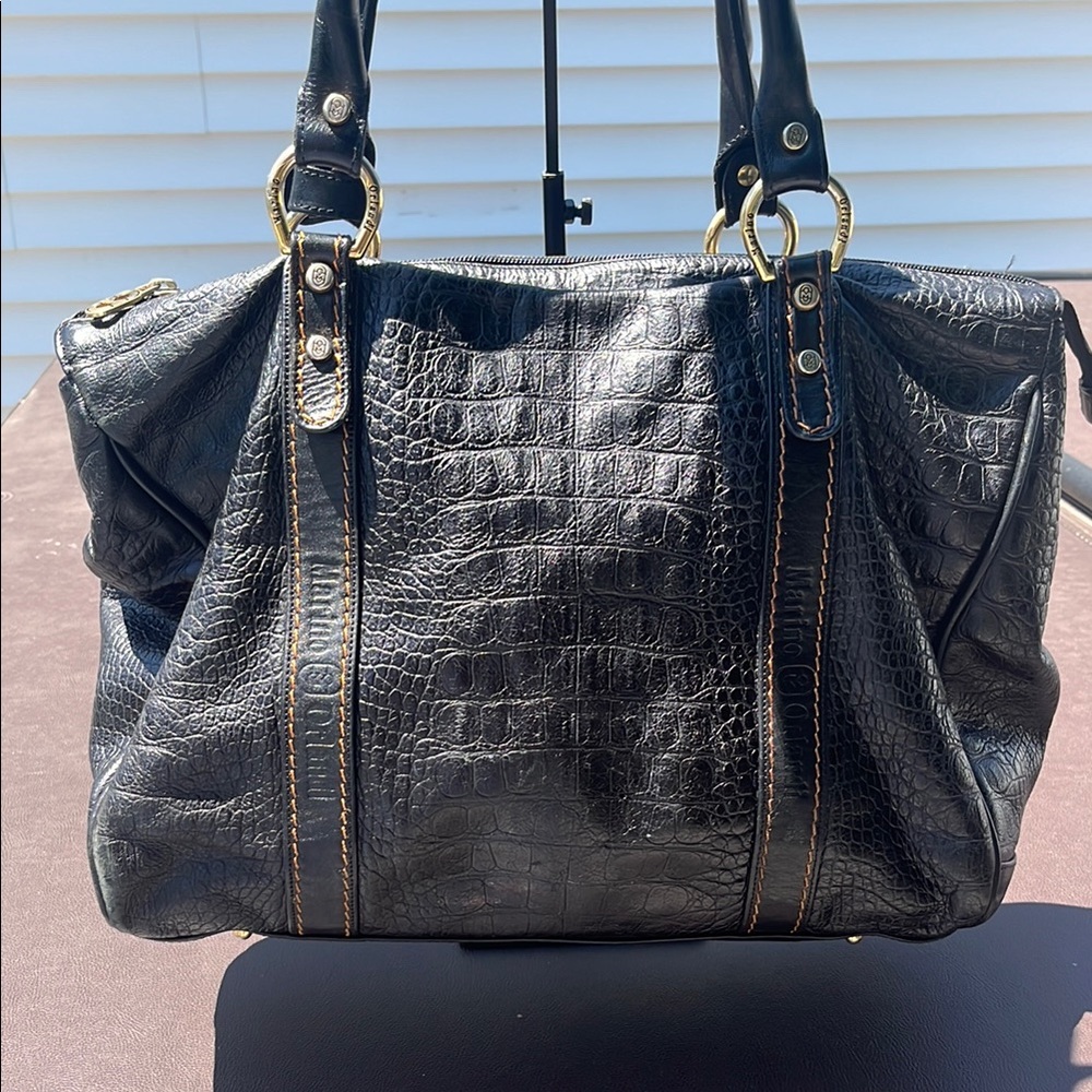 Marino Orlandi Black Crocodile-Embossed leather Women's Bag